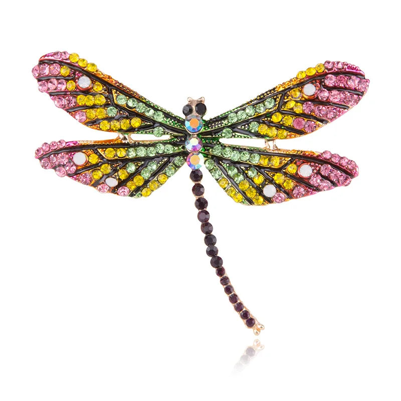 Luxury Crystal Acrylic Brooch Pin Rhinestone Dragonfly Brooch for Ladies Decoration