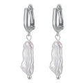 Irregular 925 Sterling Silver Real Cultured Baroque Pearl Drop Earrings for Women Jewelry Gifts