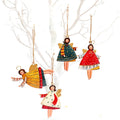 SHUANGYUAN New Design Hand Painted Metal Angel Christmas Tree Ornament | Cute Hanging Xmas Decoration