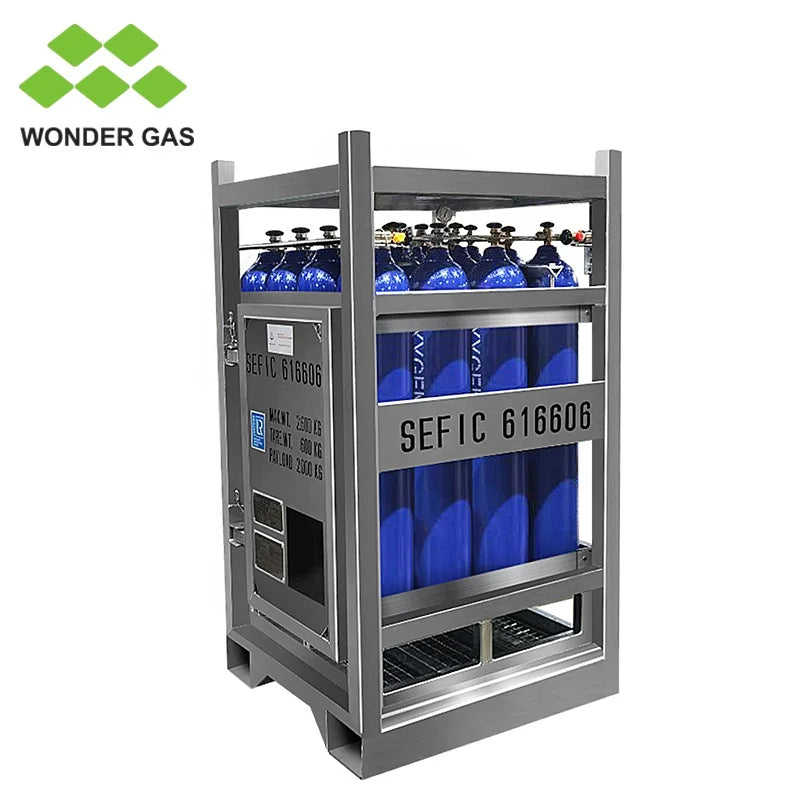 DNV Offshore Gas Cylinder Racks Hydrogen Cylinder Bundle With 16 Cylinders Cluseter With Certificate