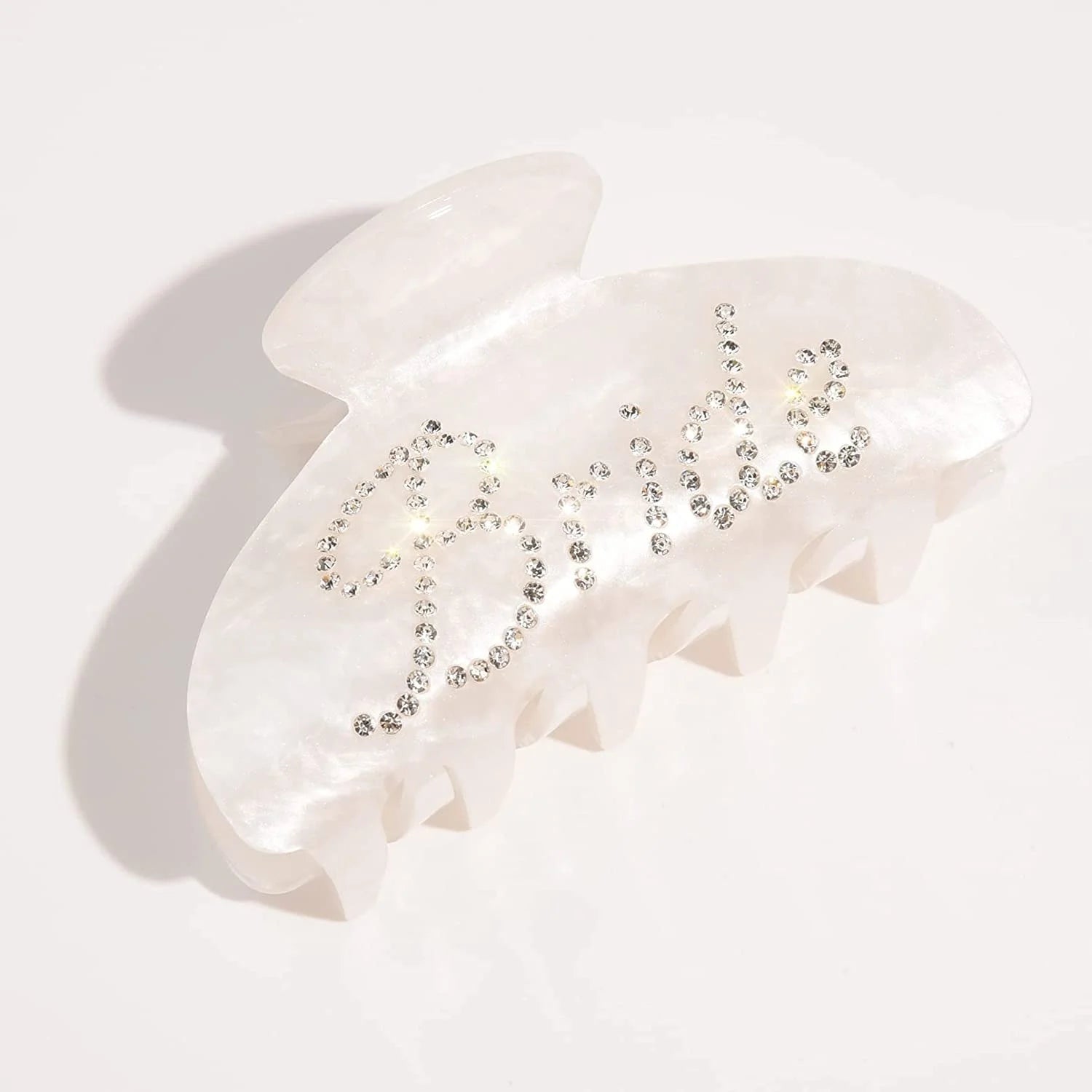 White Acrylic Bride Hair Claw Clip Wedding Gifts and Bachelorette Party Favors for Valentine's Day Party Decorations