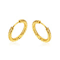 Faceted Huggies Rhodium & Gold Plated Stainless Steel Earrings Unisex Fashion Jewelry