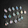 Hand Made 925 Sterling Silver Fine Jewelry Crystal Healing Stone Natural Opal Charm Pendant