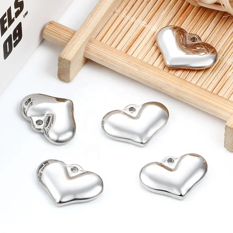 Wholesale Heart Shape Mirror Polished DIY Charm Key Infinite Love Jewelry Making Necklace Pendant