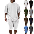 Custom Casual Breathable Two Piece T-Shirt and Shorts Set Unisex Summer Workout Clothing 100% Polyester