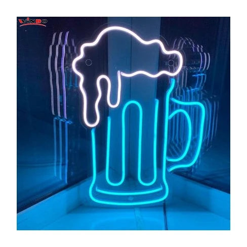 Winbo Manufacture Neon Light Sign New Design Business Logo Wall Decor Battery Powered Neon Beer Signs