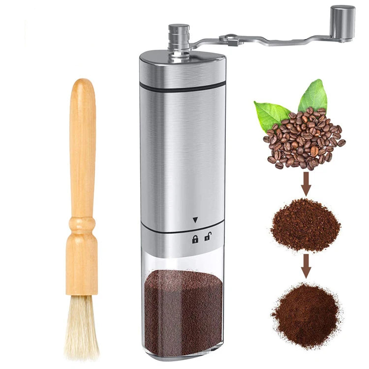 Stainless Steel Manual Coffee Grinder Parts Burr Hand Coffee Grinder Hand Crank Coffee Mill