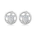 Simple Zircon Crystal Animal Jewelry 925 Sterling Silver Tortoise Ocean Earrings