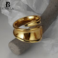 ICEBELA S925 Sterling Silver Fine Jewelry Smooth Face Ring Women's Adjustable Geometric Index Finger Korean Ring for Ladies