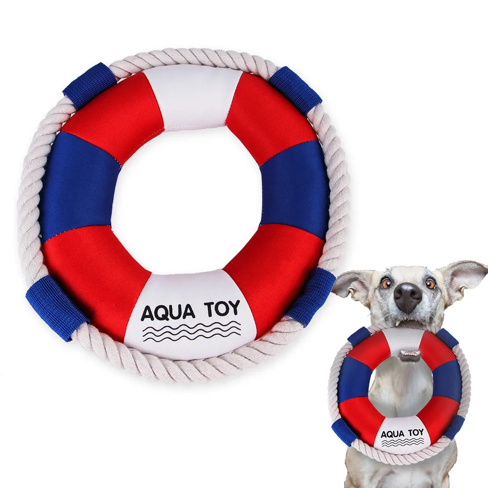 Wholesale Customization Amazons New Pet Sound Toy  Bite-resistant Cotton Rope Dog Swimming Ring Toy Pet Toys
