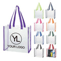 Custom Logo Reusable Clear Stadium Tote Bag Transparent PVC Shopping Bags for Trade Show Giveaways