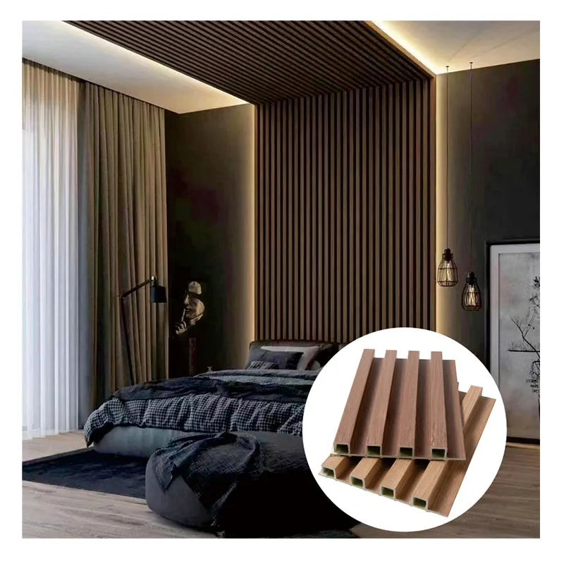 Factory Price Interior Decorative Wall Board TV Background Home Hotel 170*25 mm Wood Cladding WPC Wall Panel Environment