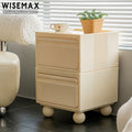WISEMAX FURNITURE Modern Living Room Furniture Cube White PP Plastic Frame One Drawers Cabinet with 4 Round Legs