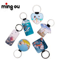 Promotional Gift Souvenir Key Holder Double-Sided Printing Sublimation PU Leather Keychain