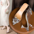 34-43 Transparent Diamond Flower Shoes Heels Women Sandals 306