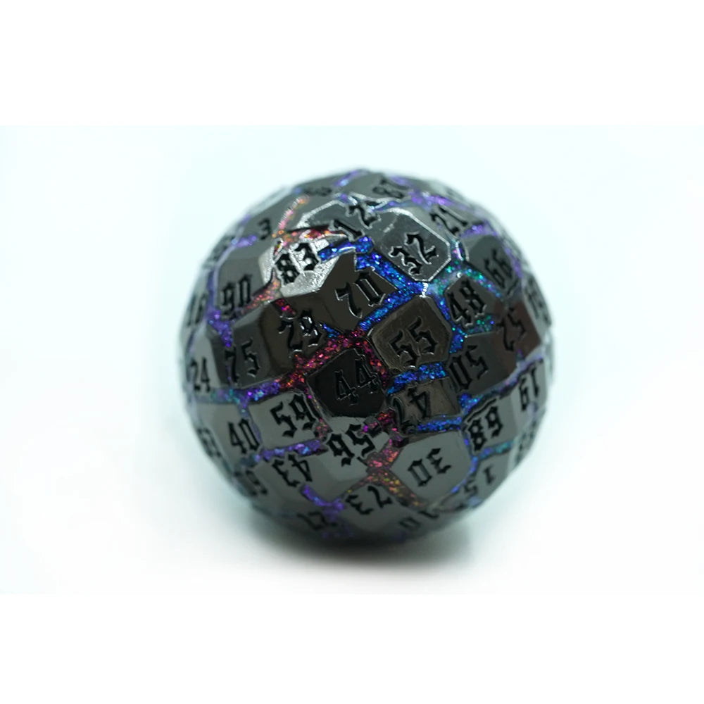 D100 Custom Logo DND Dice Set Polyhedral Metal Single Dice for Board Games & Role-Playing Customizable Logo