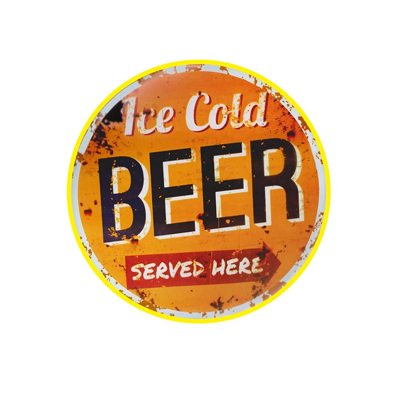 Bottle Cap Decorative Bottle Caps Metal Tin Signs Cafe Beer Bar Decoration Plat 13.8" Inches Wall Art Plaque Vintage Home Decor