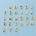 Stainless Steel Mirror Polishing Golden Gold Plated Letter 1.8mm Small Hole 26 English Letters Beads Pendant for Jewelry Making