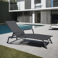 Garden Hotel Sun Lounger Armrest Lightweight Iron Frame Comfortable Curved Handrail Design Adjustable Backrest Coastal Exterior