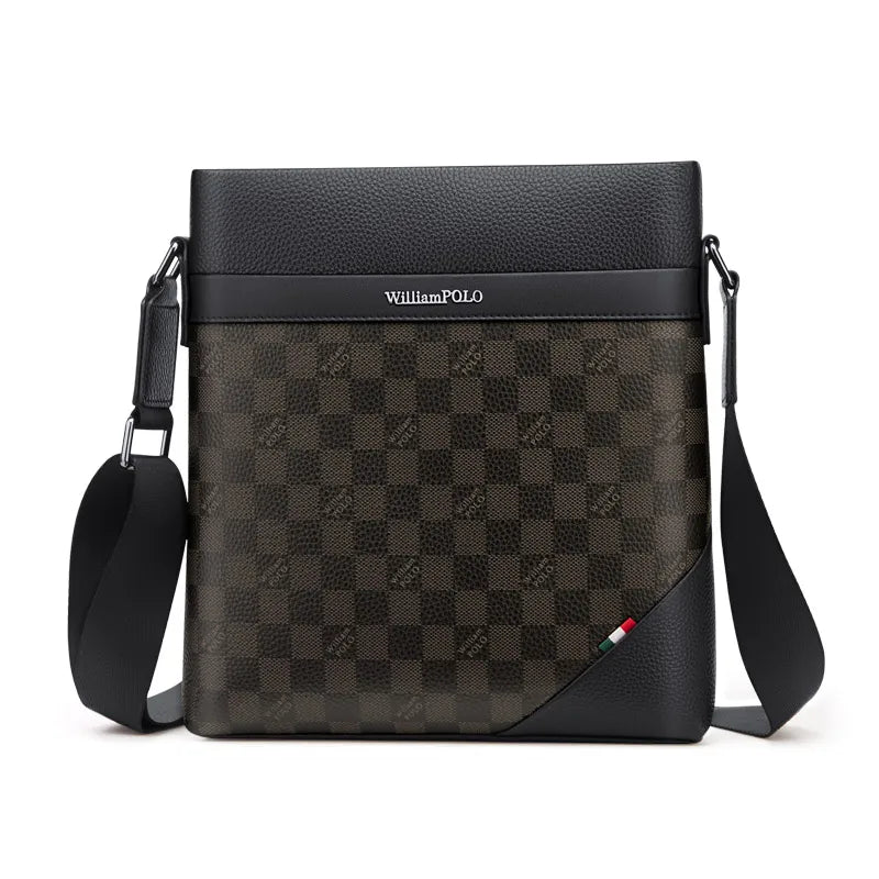 2022 Vintage Men's Genuine Leather & Crazy Horse Leather Hard Laptop Briefcase Business Tablet Bag 9.7 Inches Black Williampolo