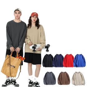 Wholesale Thick 600g Velvet Shoulder Round Neck Pullover Hoodie Custom logo Loose Fleece Winter Unisex Sweatshirt Hoodies