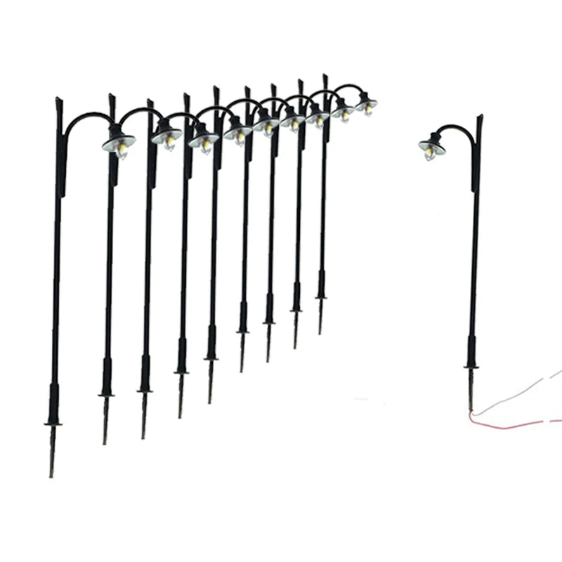 Metal HO Scale 3V Model Street Lamp for Building Train Pre-soldered Micro Litz for Toys Lighting