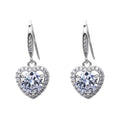 Fashion Bridal Wedding Earrings Wholesale 925 Sterling Silver Fine Charm Heart Design Diamond  Drop Earrings