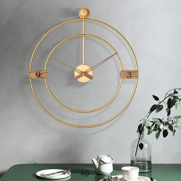 80*87CM Factory Price Luxury Modern Round Metal Decorative Gold Color Clock Simplicity Home Decor Classic Wall Clock