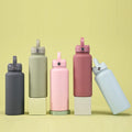 Portable 1000ml Double Wall Stainless Steel Vacuum Flask Insulated Sports Bottle with Matte Rubber Powder Coating for Camping