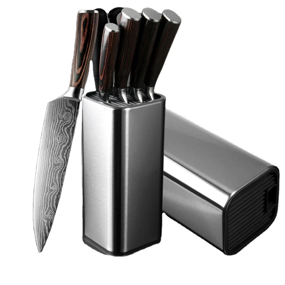 XITUO Set Knife Kitchen Professional Stainless Steel Sharp Knives Holder Scissors Meat Slicing Utility Cleaver MegaBDM