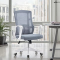 Foshan Middle Back Fabric Full Mesh Chair Modern Office Chairs Ergonomic Adjustable White Chair Office Furniture