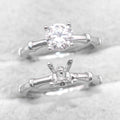 Sterling Silver 6.5mm/1 Carat Semi Mount Ring Frame Blank Moissanite Diamond Setting Base Without Center Stone Inlay for DIY