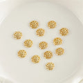 18K Gold Plated Pentagram Bracelet Jewelry Making Accessories Separate Bead Caps Flower Brass Bead Caps