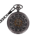 Black Mechanical Watches Manual Web Roman Automatic Mechanical Pocket Watches