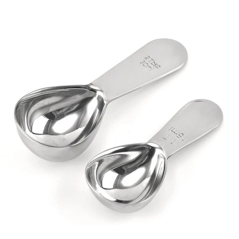 High Quality Stainless Steel Coffee Measuring Spoon 1 Tbsp 15ML/2 Tbsp 30ML Mirror Polish Silver Metal Coffee Measure