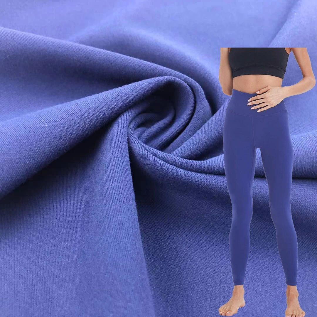 Interlock Plain Dyed 32% Spandex 68% Polyester Brushed Poly Anti-UV Breathable Quick-Dry Stretch Fabric for Yoga Bras Leggings
