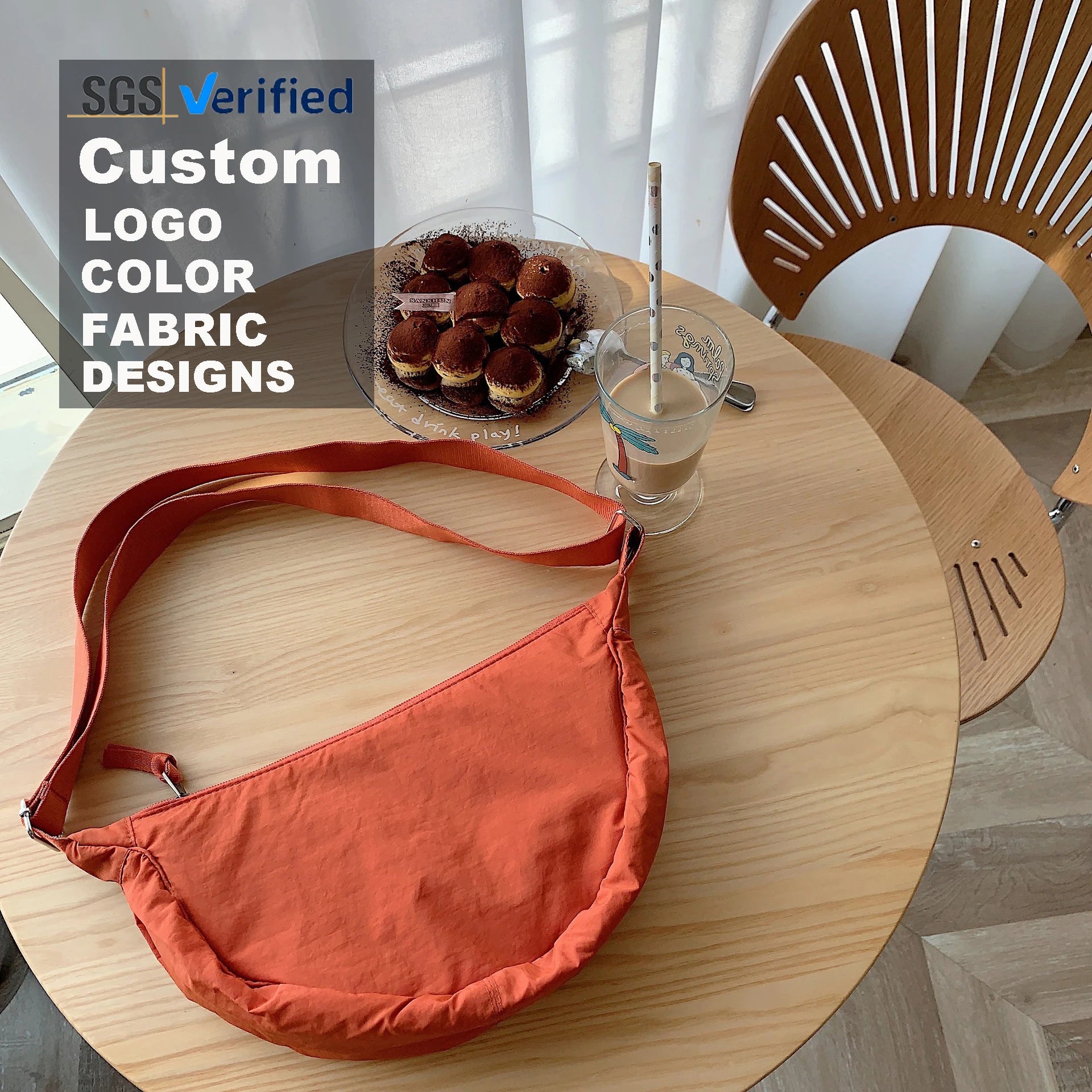 Fashion Portable Travel Small Sling Chest Shoulder Crossbody Dumpling Bag Nylon Shoulder Strap Bag for Women Men