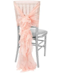Best Selling Ruffled Chair Back Bow Fancy Chair Cover Sash for Hotel Banquet Wedding Party Decoration