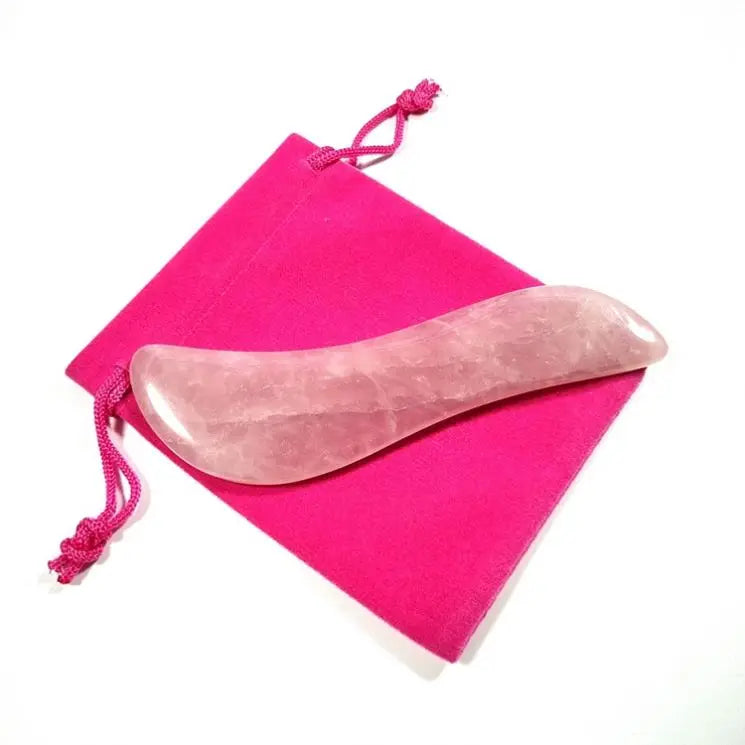 Diy natural rose quartz stone gua sha massager gemstone gift crafts