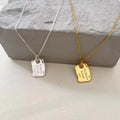 2026 Stylish Gold Plated Engraved Letter Irregular Pendant Necklace S925 Sterling Silver Letter Tags Necklace