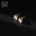 Hot Selling 2 CT Vvs Moissanite Earring Pass Diamond Tester Iced Out Princess Cut Diamond 10K 14K 18K Gold Stud Earrings