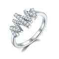 925 Sterling Silver Cubic Zirconia CZ Engagement Rings HipHop Promise Wedding Bands for Women for Parties Anniversaries CMA