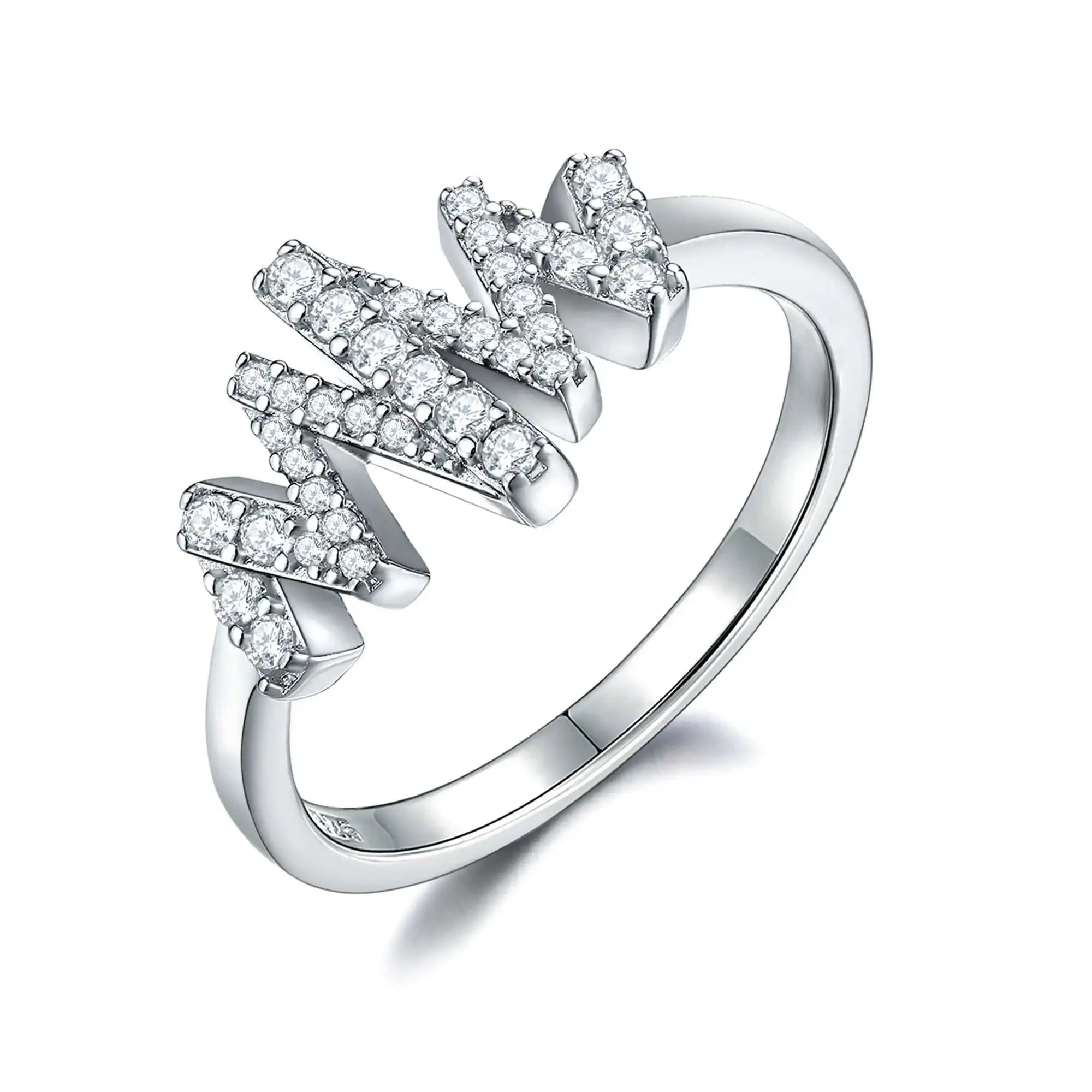 925 Sterling Silver Cubic Zirconia CZ Engagement Rings HipHop Promise Wedding Bands for Women for Parties Anniversaries CMA