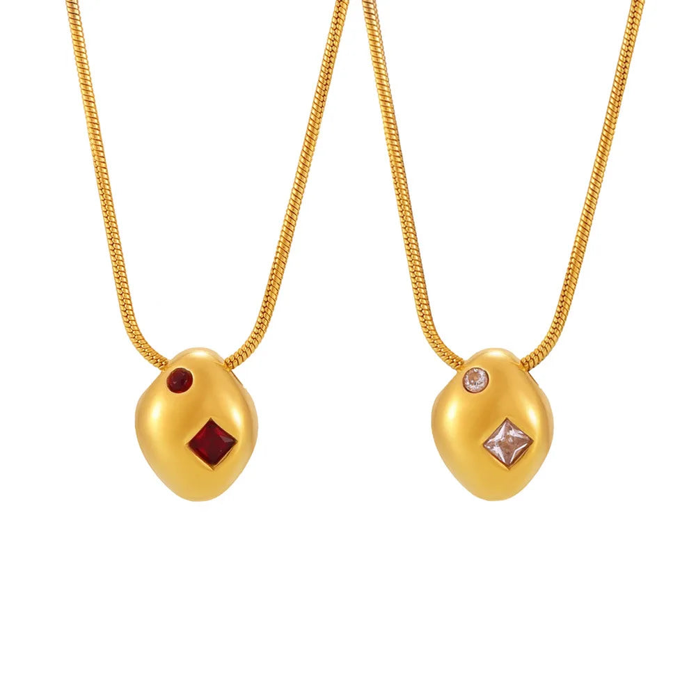 Tarnish Resistant Fashion Attractive Jewelry Stylish Unique Stainless Steel Zircon Geometric Pendant Chic Necklace