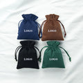 CSMD Chinese Manufacturers 7x9cm 8x10cm 9x12cm Retail Cosmetics Packaging Sacks Jewelry Green Drawstring Velour Flannel Gift Bag