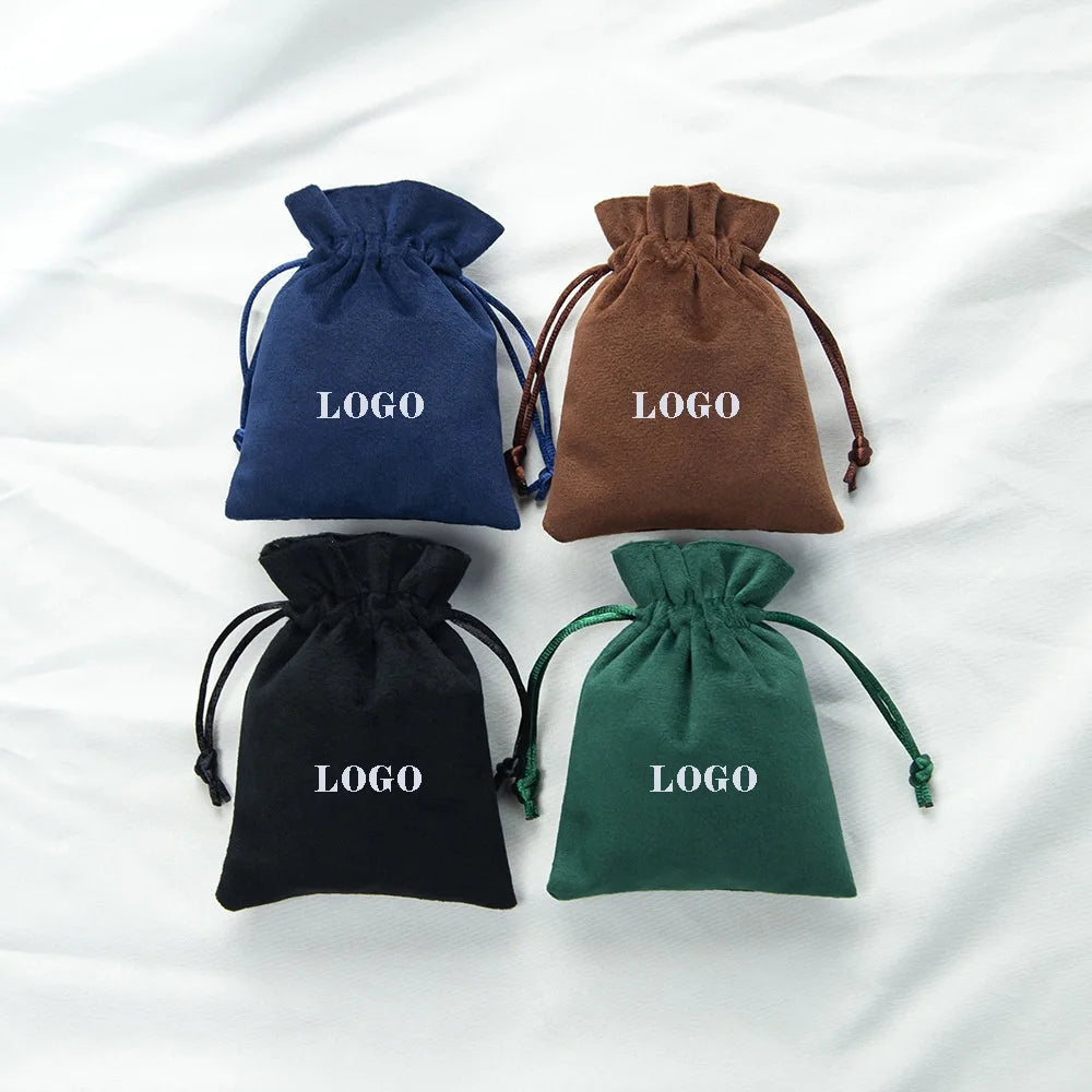 CSMD Chinese Manufacturers 7x9cm 8x10cm 9x12cm Retail Cosmetics Packaging Sacks Jewelry Green Drawstring Velour Flannel Gift Bag