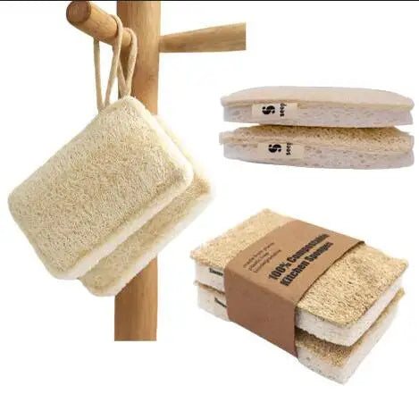 Customized Natural Biodegradable Wood Pulp 100% Natural Loofah Dish Sponge Cleaning Tool Kitchen Cellulose Sponge