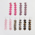New Korean Romantic Valentine's Day Gift Glitter Love Leopard Heart Long Tassel Funny Bride Jewelry Acrylic Drop Earrings Women