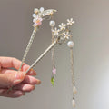 Ancient Style Hairpin Hanfu Hairpin with Pearl Tassel Female Metal Hairpin Hair Stick Female Hair Stick Ornament Styling Tool