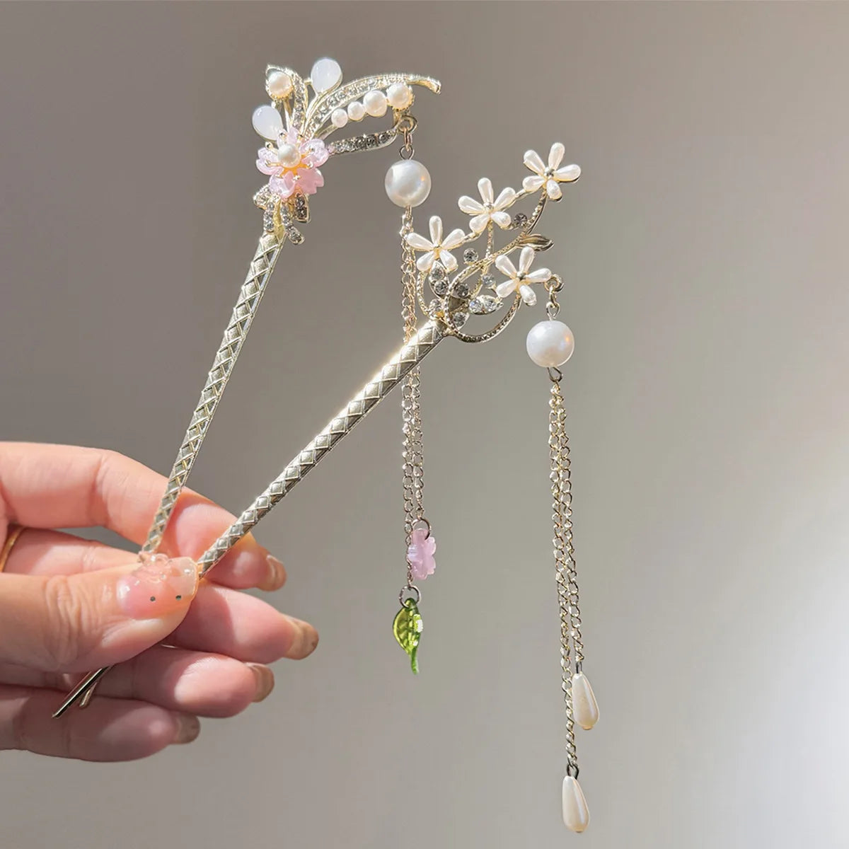 Ancient Style Hairpin Hanfu Hairpin with Pearl Tassel Female Metal Hairpin Hair Stick Female Hair Stick Ornament Styling Tool